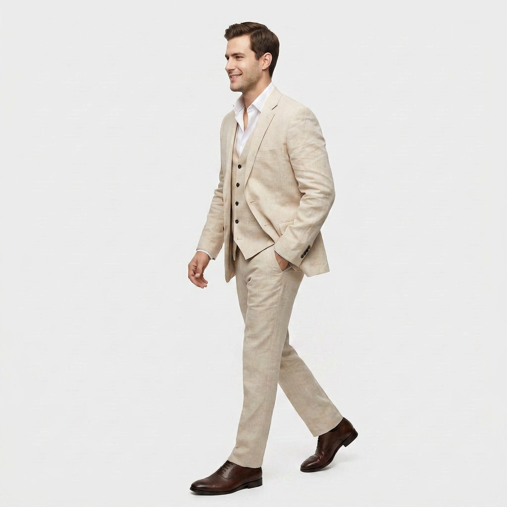 Women's Three-Piece Suit Set – Double-Breasted Blazer, Waistcoat & Trousers