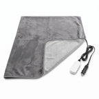 Plush 12V Heated Car Blanket Cigarette Lighter Plug Electric Throw, product photo 7
