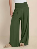 Women's Wide Leg Pants with Smocked High Waist