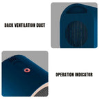 Portable Electric Ceramic Heater - Compact Space Heater for Living Room, Bedroom & Office