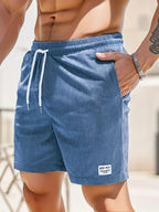 Heren Shorts met Elastische Taille, Trekkoord en Zijzakken