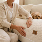 Non-Slip Sofa Cover for Pets – Plush Grip-Dot Couch Protector