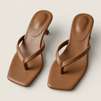 Women's Toe-Strap Kitten Heel Sandals - Square Toe