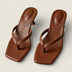 Women's Toe-Strap Kitten Heel Sandals - Square Toe
