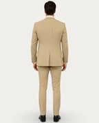 Men's Slim Fit Linen Suit, Single-Breasted Two-Button Jacket & Trousers