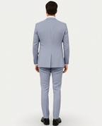 Men's Slim Fit Linen Suit, Single-Breasted Two-Button Jacket & Trousers