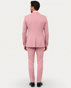 Men's Slim Fit Linen Suit, Single-Breasted Two-Button Jacket & Trousers