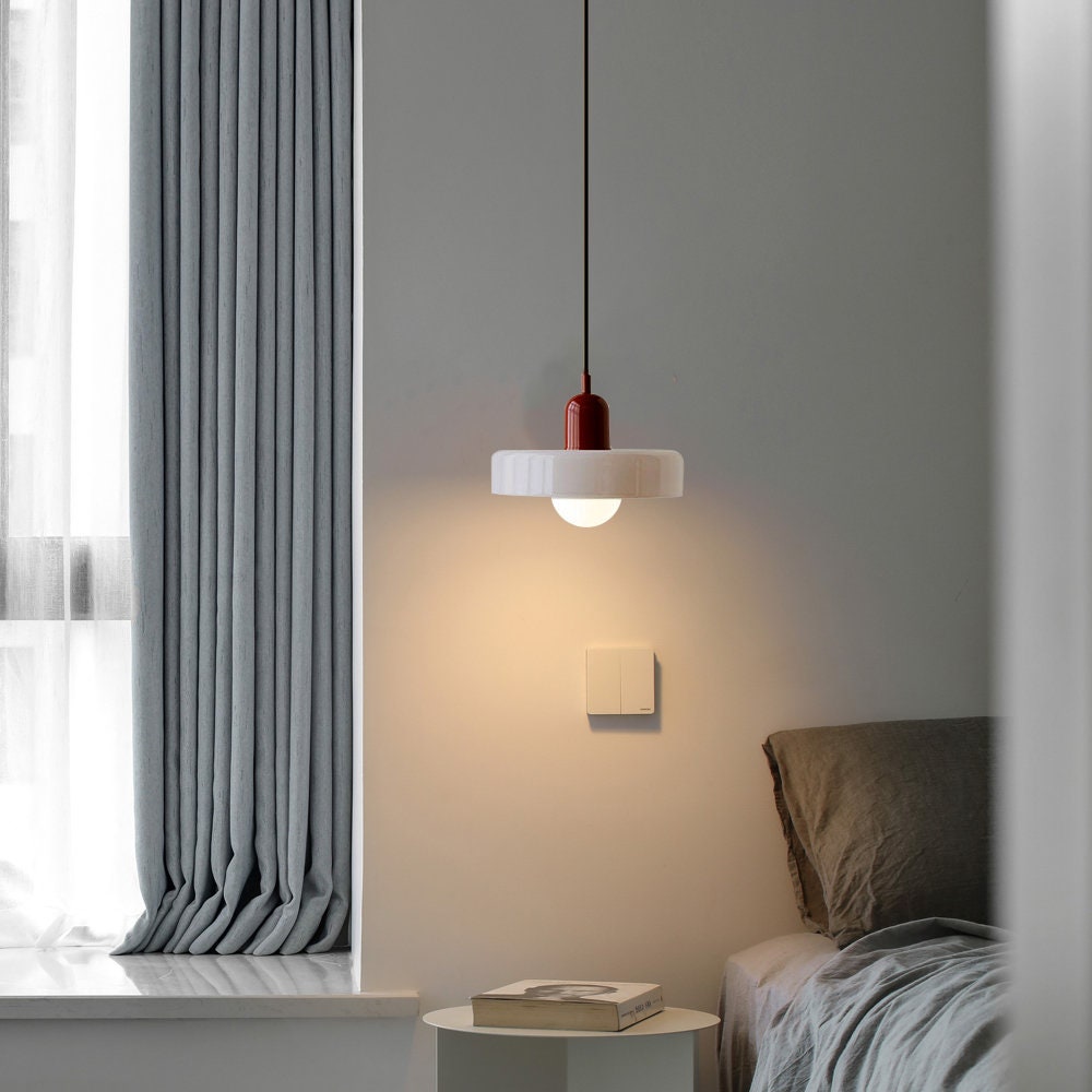 Colorful Bauhaus Pendant Light with Timeless Glass Design