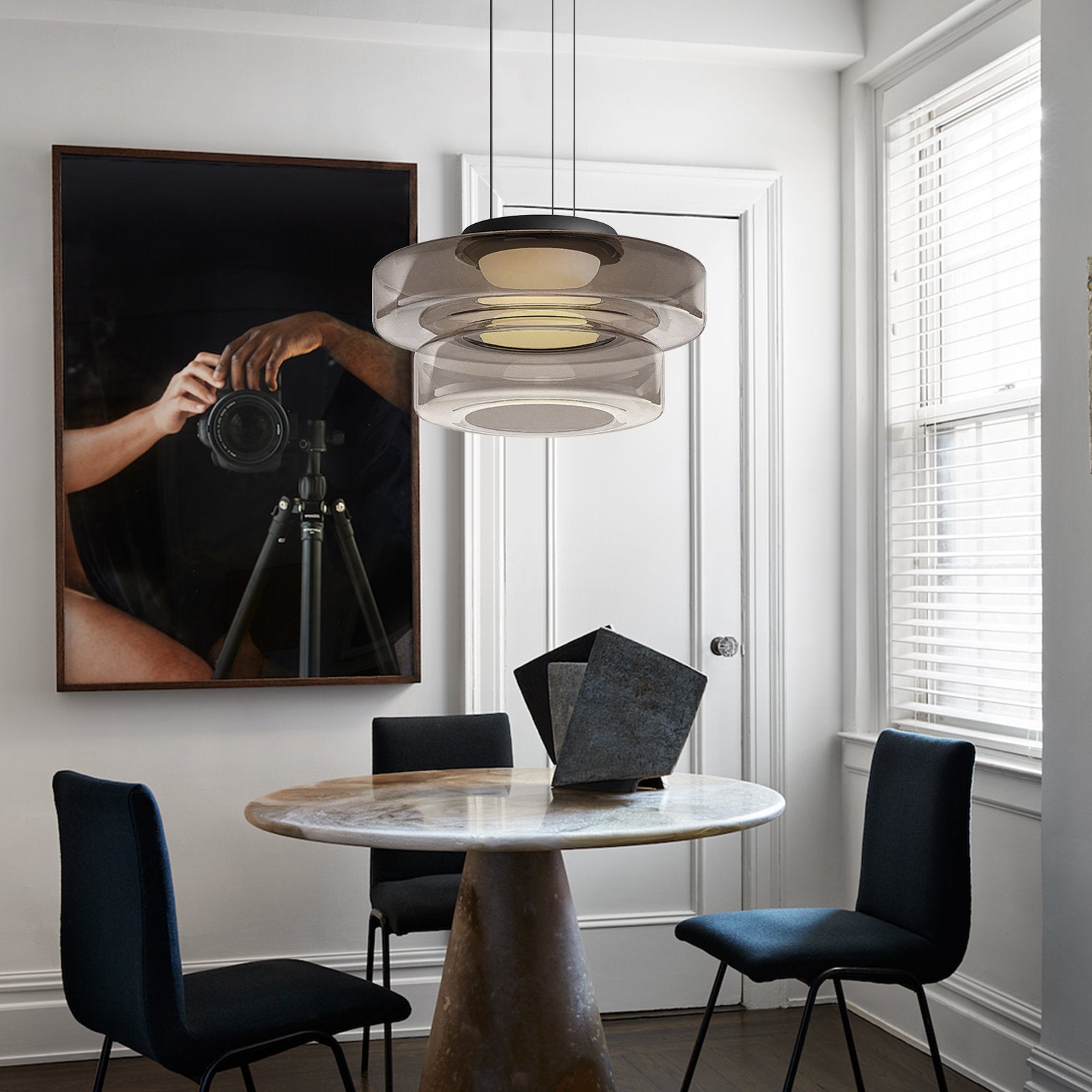 BauhausGlow – Glass Pendant Lamp in Bauhaus Style with Warm Lighting & Modern Design
