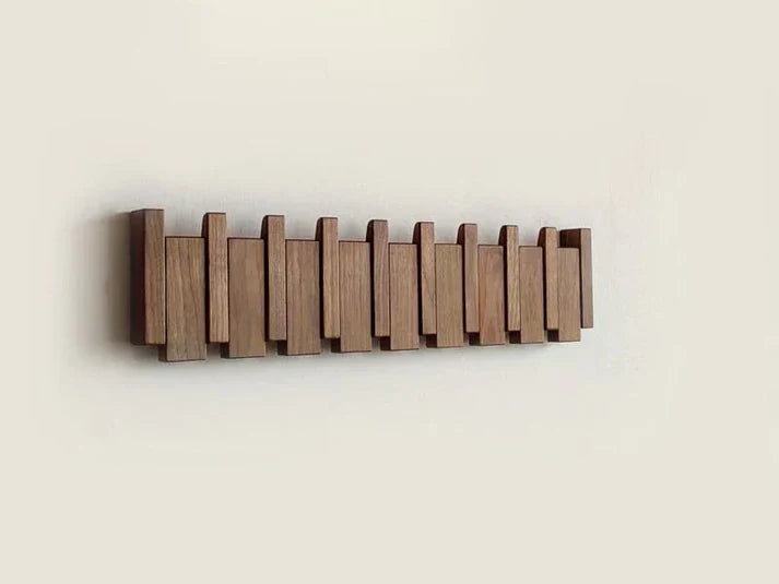 Wooden Coat Hooks – Piano-Shaped Wall Rack for Hall or Bedroom
