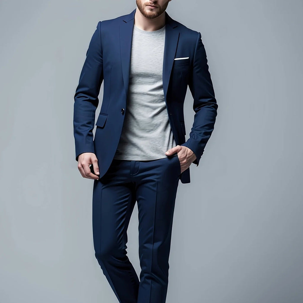 Men's Suits Slim Fit Two Piece Set - Tailored Jacket & Trousers