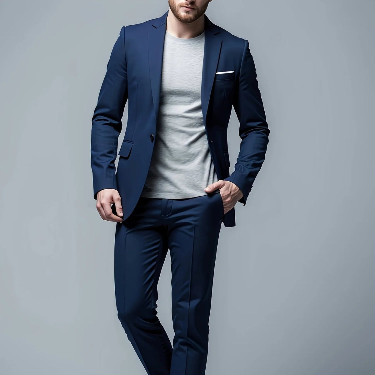 Men's Suits Slim Fit Two Piece Set - Tailored Jacket & Trousers