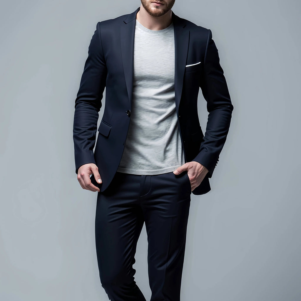 Men's Suits Slim Fit Two Piece Set - Tailored Jacket & Trousers