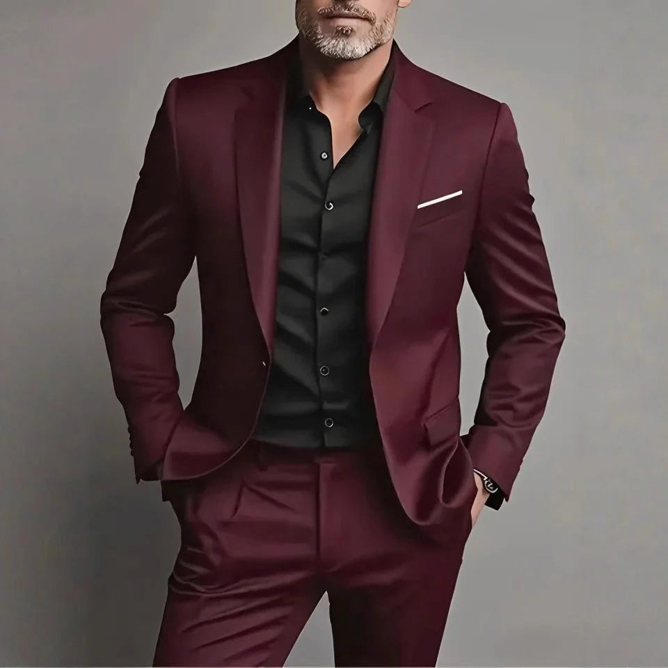 Men's Suits Slim Fit Two Piece Set - Tailored Jacket & Trousers