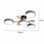 Round LED Ceiling Light - Modern Minimalist Design with Multiple Heads