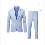 Men's Suits Slim Fit Two-Piece Set with Notch Lapel
