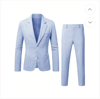 Men's Suits Slim Fit Two-Piece Set with Notch Lapel