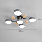 Round LED Ceiling Light - Modern Minimalist Design with Multiple Heads