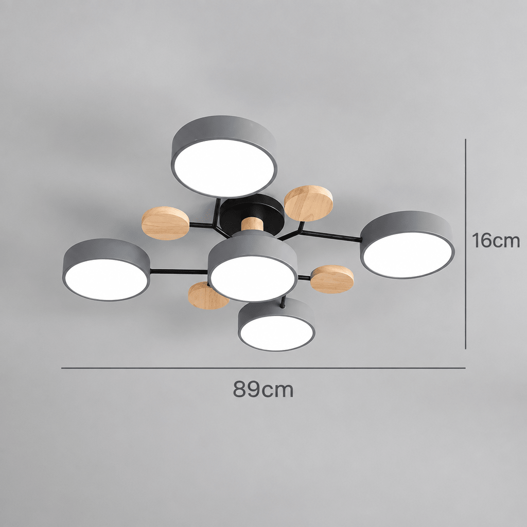 Round LED Ceiling Light - Modern Minimalist Design with Multiple Heads