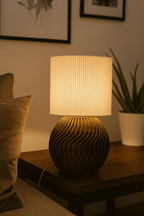 Modern Table Lamp "Marble" with Marble Pattern Shade and Stylish Geometric Base – Ambient Lighting