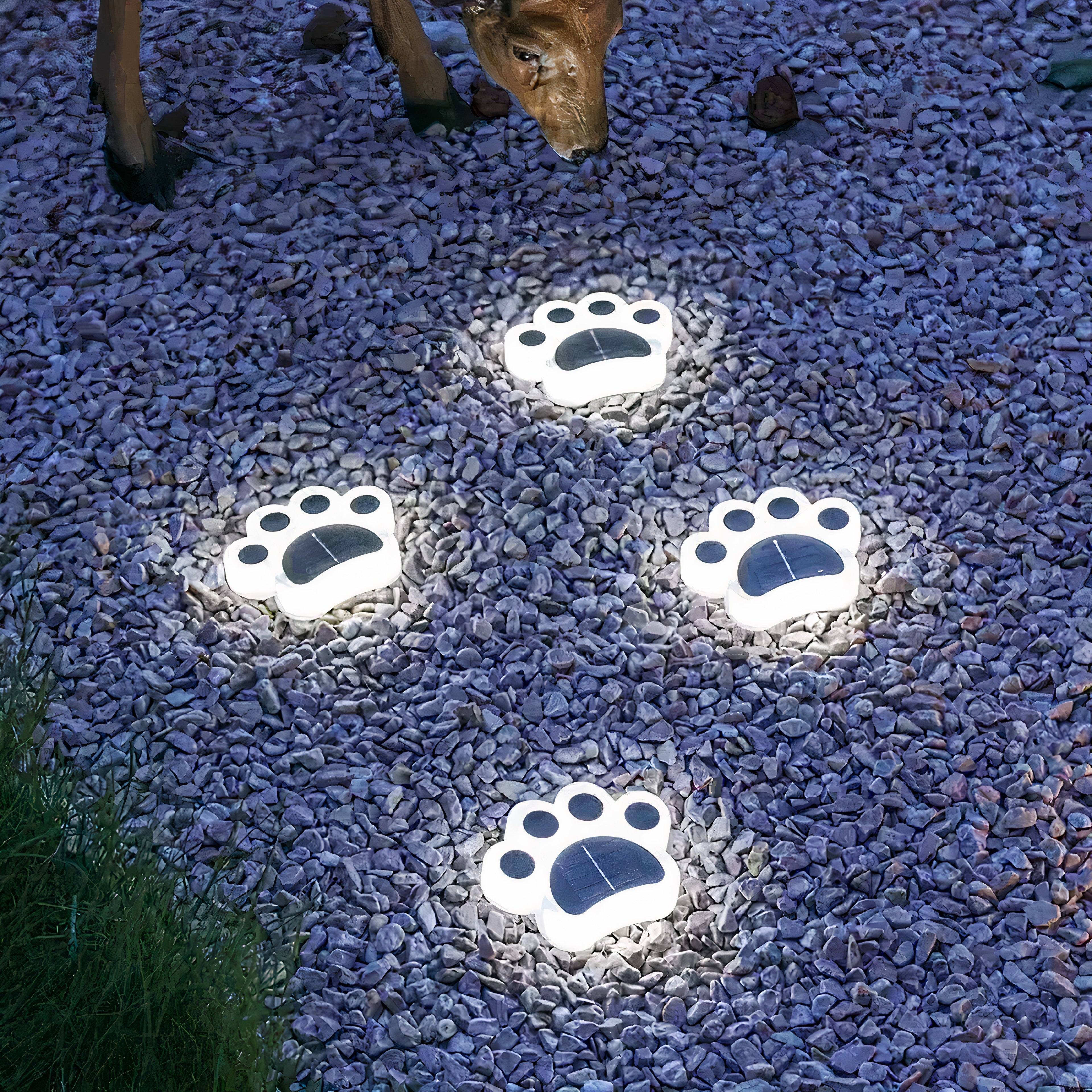 Solvi Paw | Solar-Powered LED Garden Lights in Paw Shape with Ground Stake