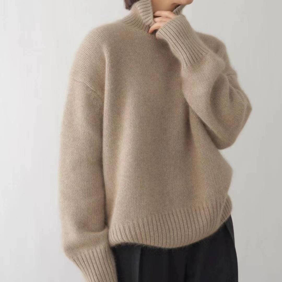 Women's Cashmere Turtleneck Jumper - Loose Fit Knit