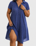 Women's V-Neck Maxi Dress Loose Fit Lightweight Printed Fabric