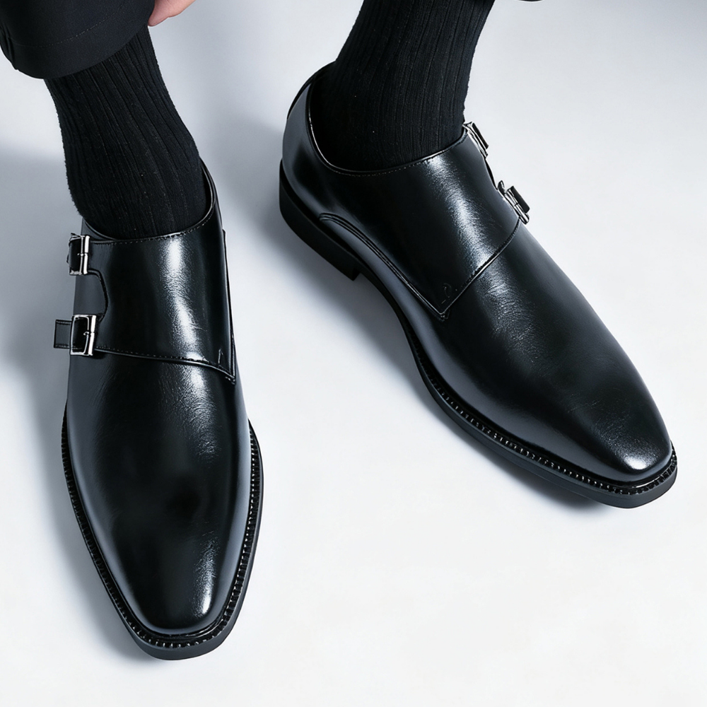 Men's Leather Loafers with Semi-Gloss Finish