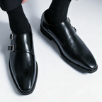 Men's Leather Loafers with Semi-Gloss Finish
