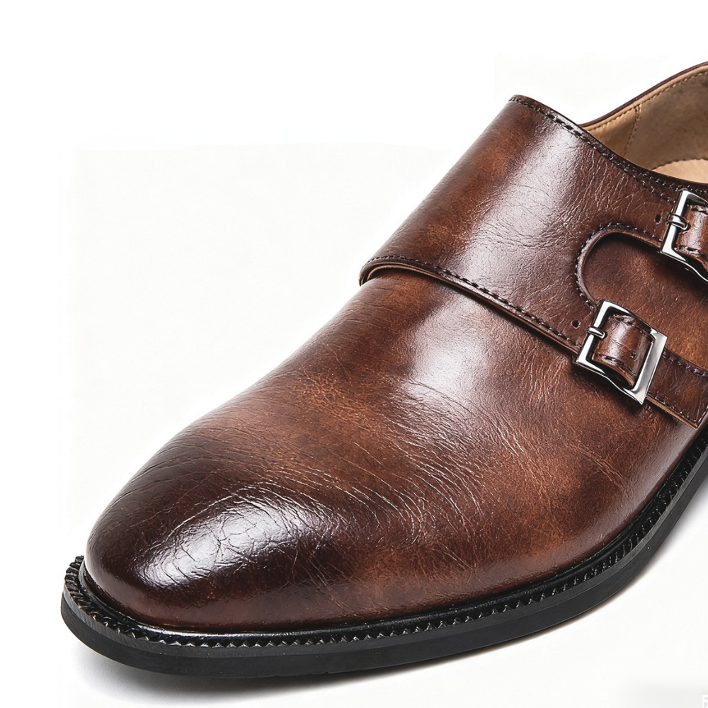 Men's Leather Loafers with Semi-Gloss Finish