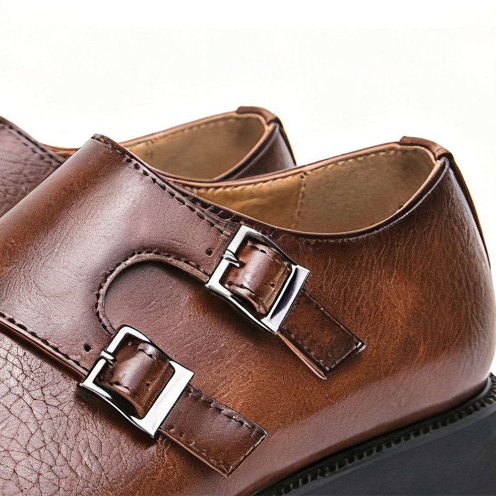 Men's Leather Loafers with Semi-Gloss Finish