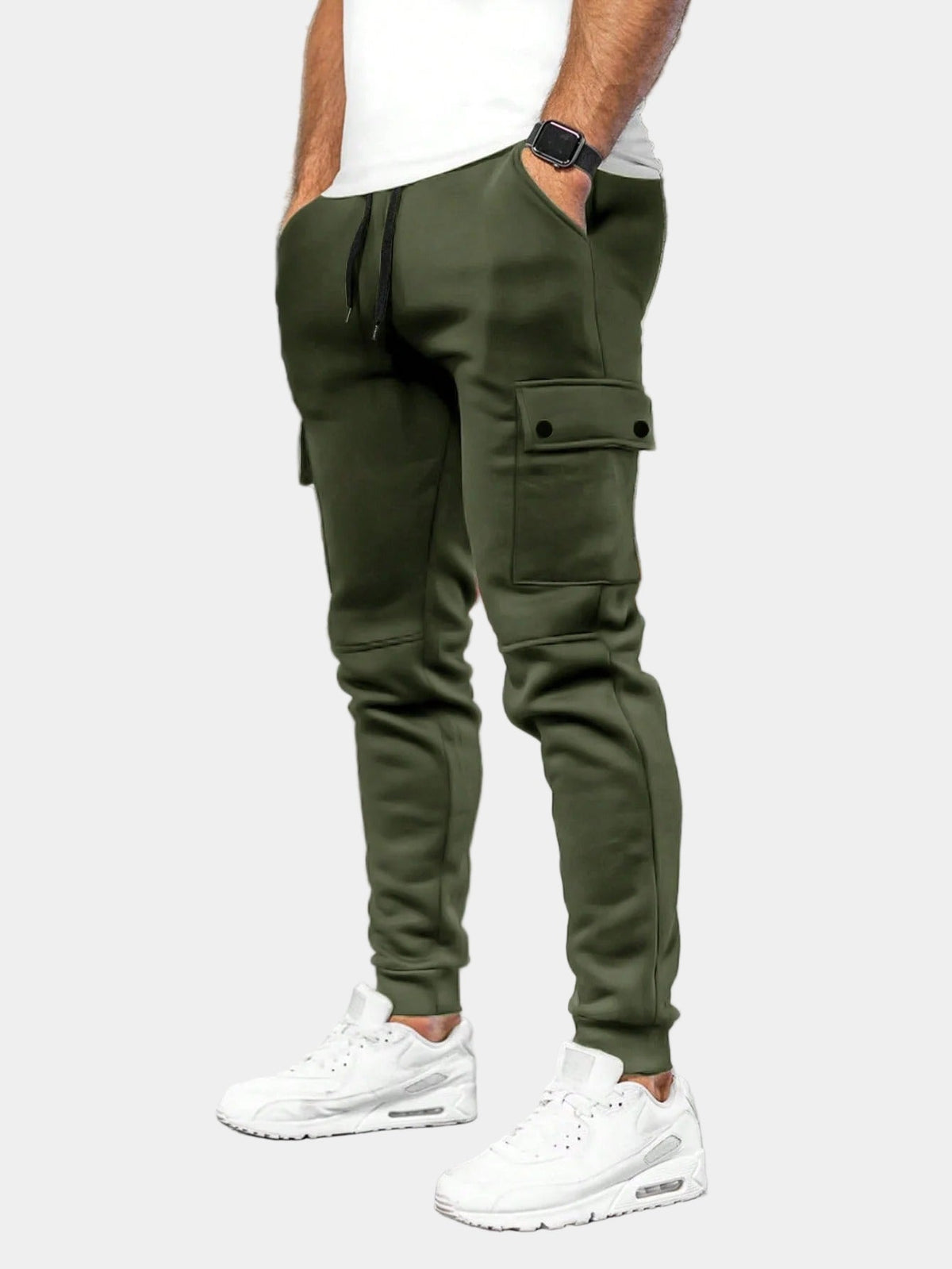 Men's Cargo Jogging Pants with Drawstring Waist