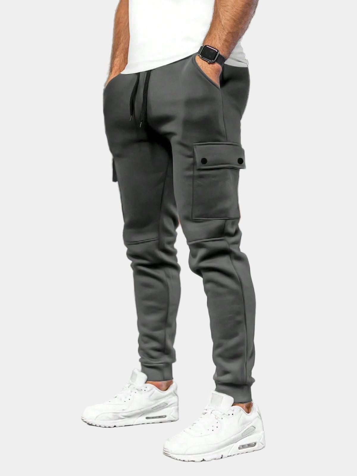 Men's Cargo Jogging Pants with Drawstring Waist