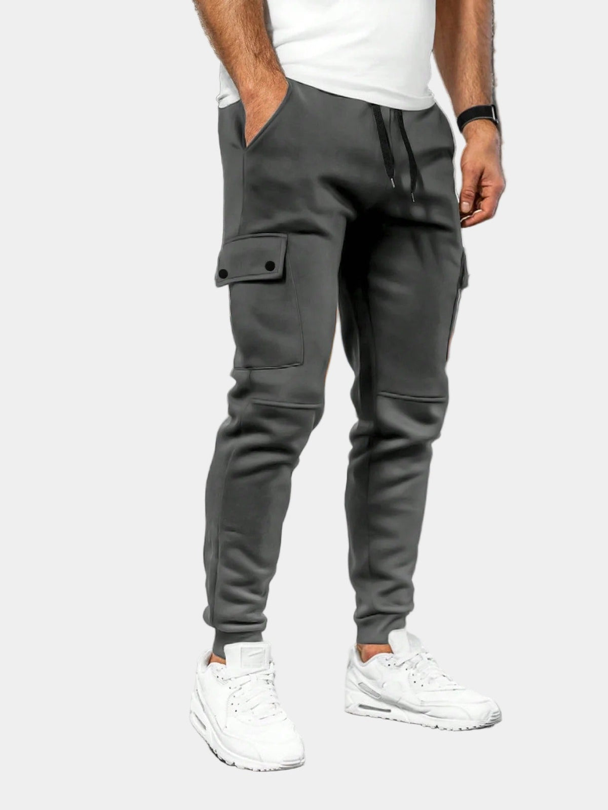 Men's Cargo Jogging Pants with Drawstring Waist