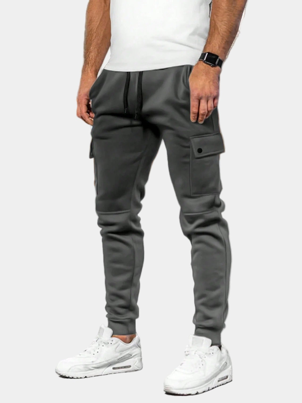 Men's Cargo Jogging Pants with Drawstring Waist
