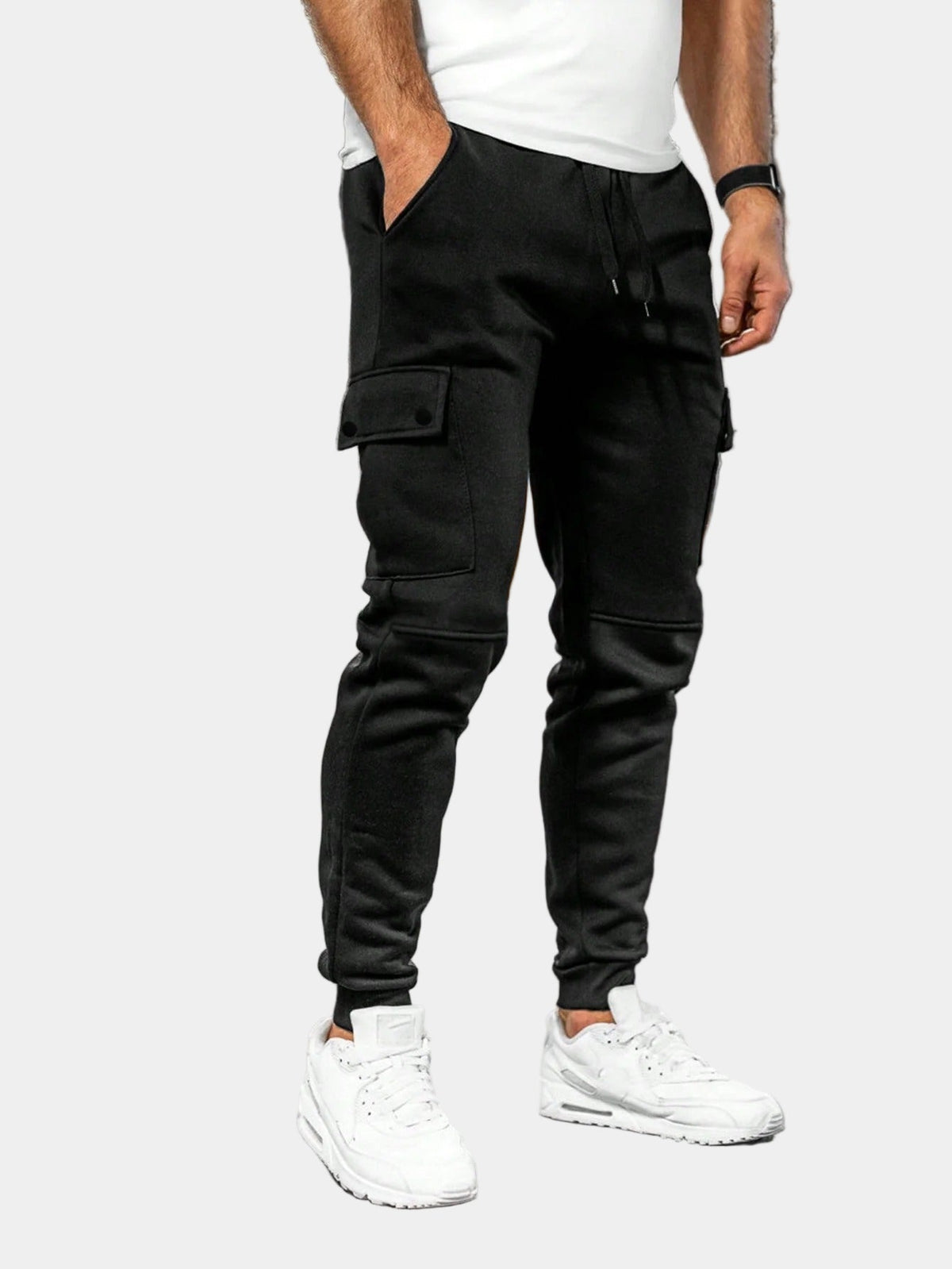 Men's Cargo Jogging Pants with Drawstring Waist