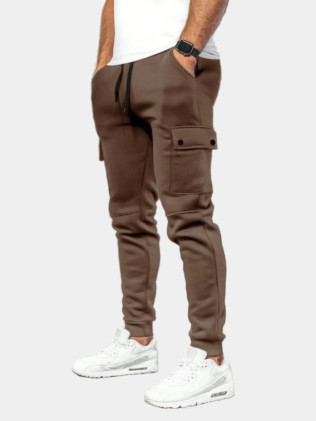 Men's Cargo Jogging Pants with Drawstring Waist