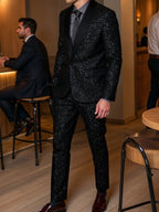Men's Black Glitter Suit - Blazer and Trousers Set