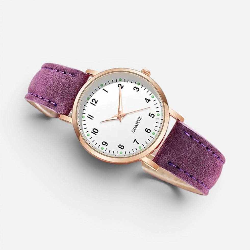 Women's Quartz Watch with Faux Leather Strap