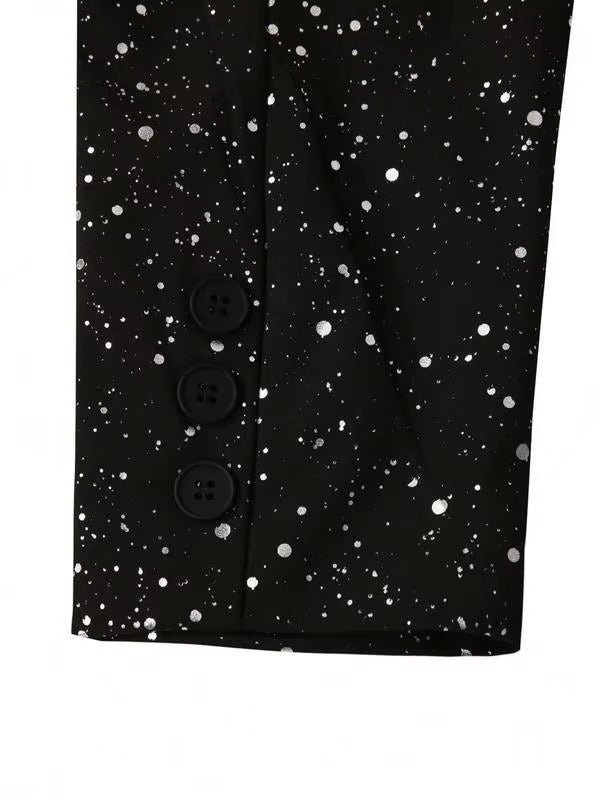 Men's Black Glitter Suit - Blazer and Trousers Set
