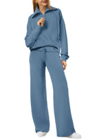 Women's Relaxed Loungewear Set – Half-Zip Top & Pants