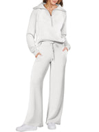 Women's Relaxed Loungewear Set – Half-Zip Top & Pants