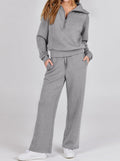 Women's Relaxed Loungewear Set – Half-Zip Top & Pants