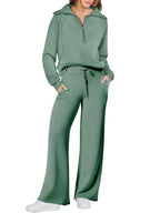 Women's Relaxed Loungewear Set – Half-Zip Top & Pants