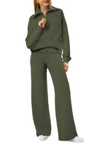 Women's Relaxed Loungewear Set – Half-Zip Top & Pants