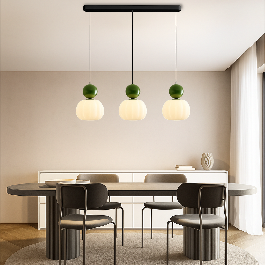 Art Deco Pendant Light with Acrylic Shade, Round Colored Top