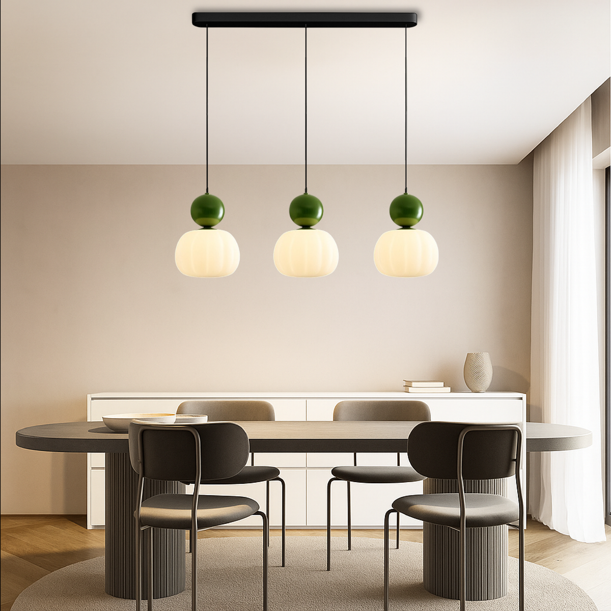 Art Deco Pendant Light with Acrylic Shade, Round Colored Top