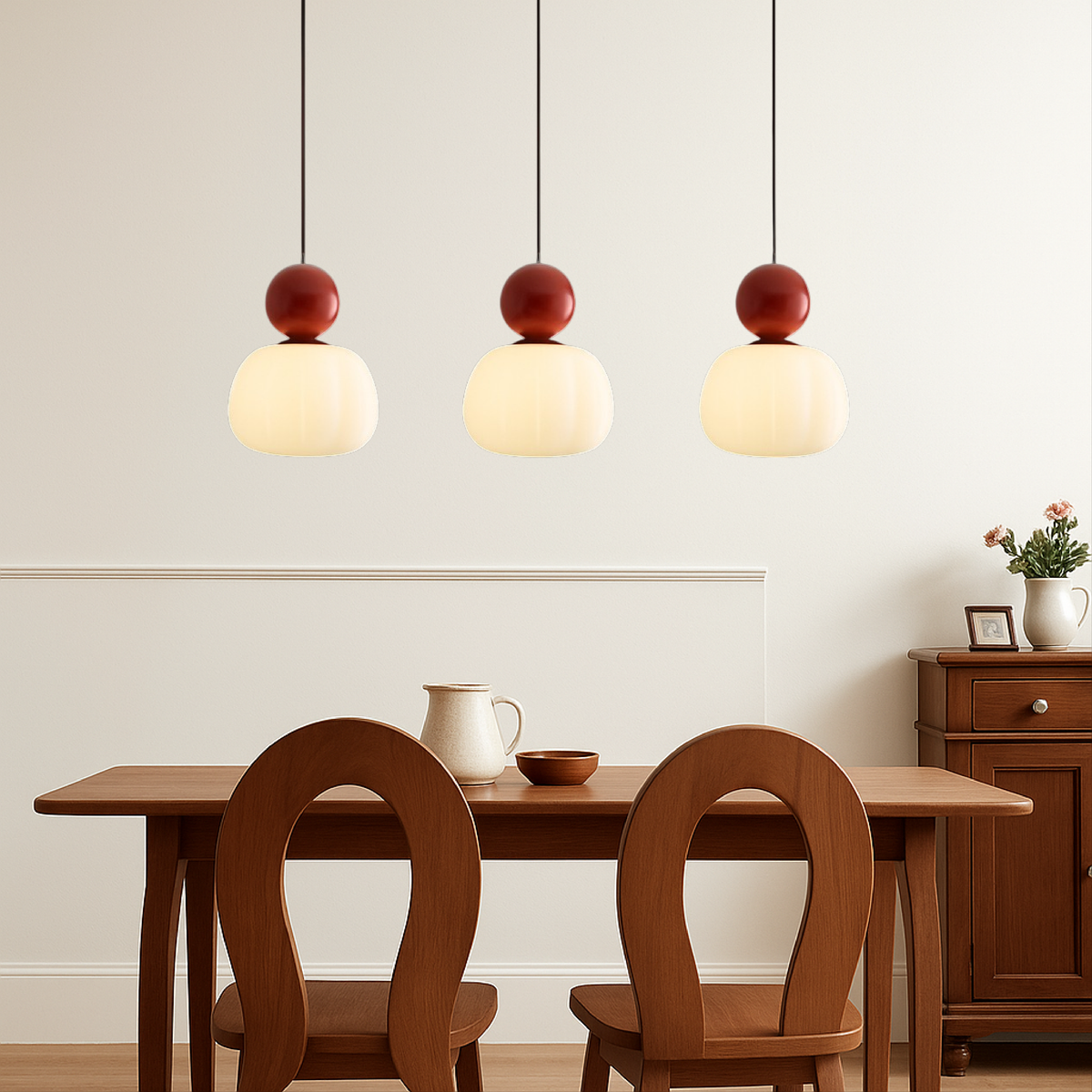 Art Deco Pendant Light with Acrylic Shade, Round Colored Top