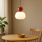 Art Deco Pendant Light with Acrylic Shade, Round Colored Top
