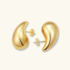 Women's Teardrop Earrings, Gold-Plated Stainless Steel